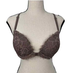 Victoria’s Secret PINK Taupe Lace Racerback Date Night Push Up Bra